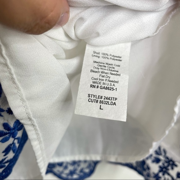 Renee C. Cate Embroidered Bell Sleeve Blouse - Picture 4 of 9